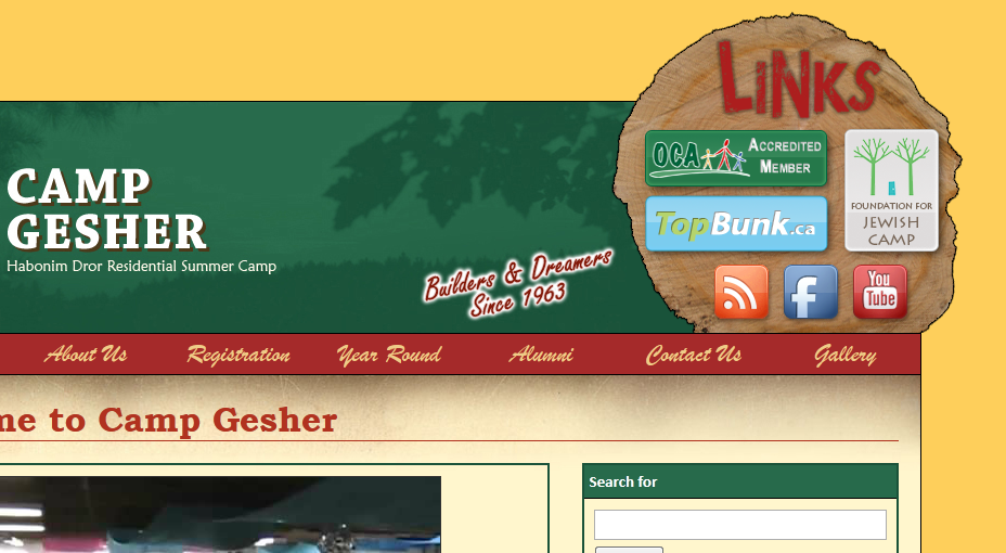 Camp Gesher | Erik Web Design